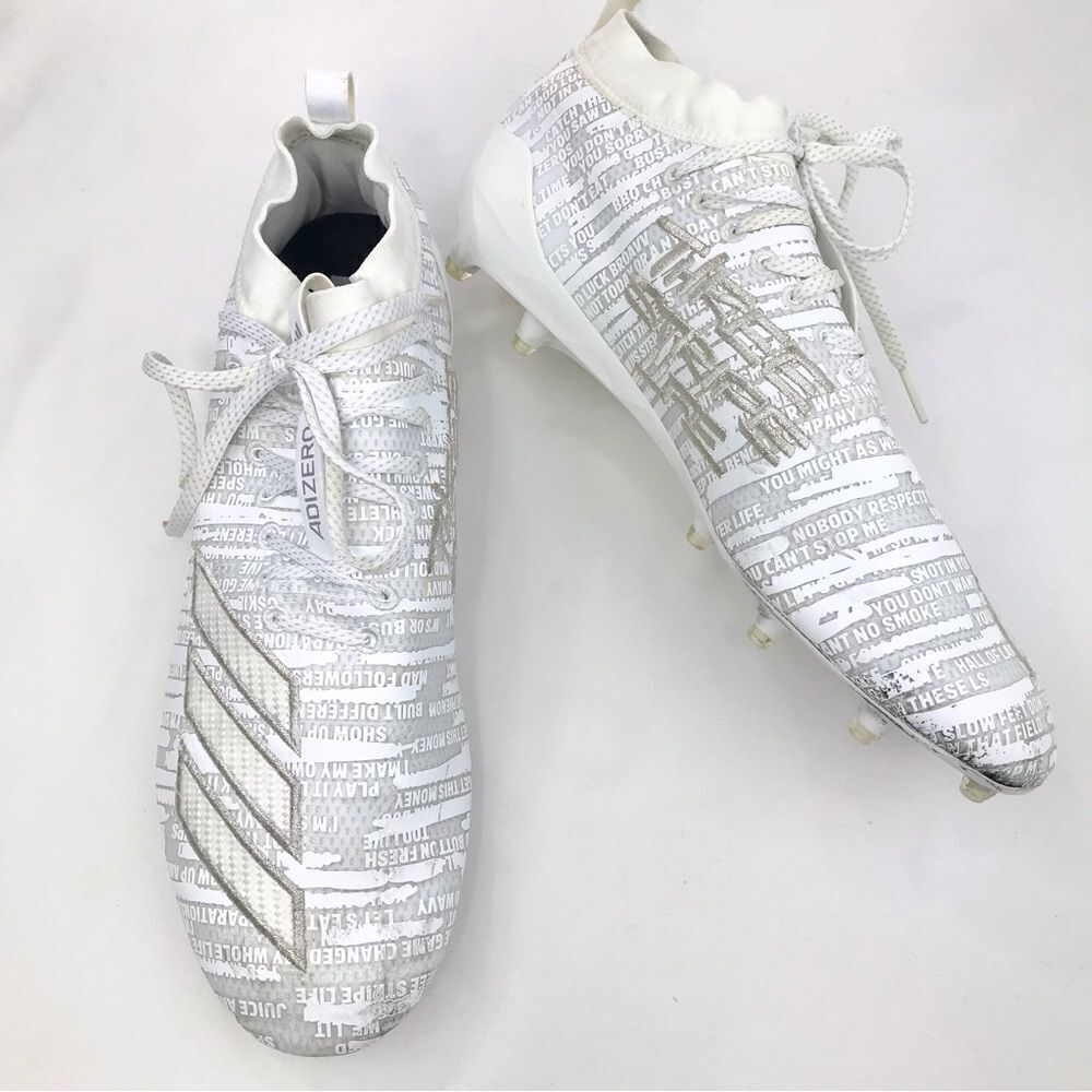 Adidas Adizero Primeknit White 8.0 Three Stripe Life Football Cleats